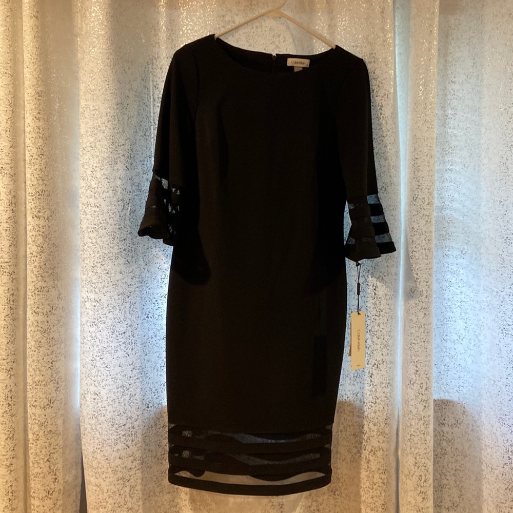 Calvin Klein Bodycon Dress w/ Mesh Detailing